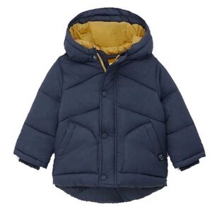 Zara Kids, Mustard/ Navy Blue, Puffer Jacket, 12-18 M